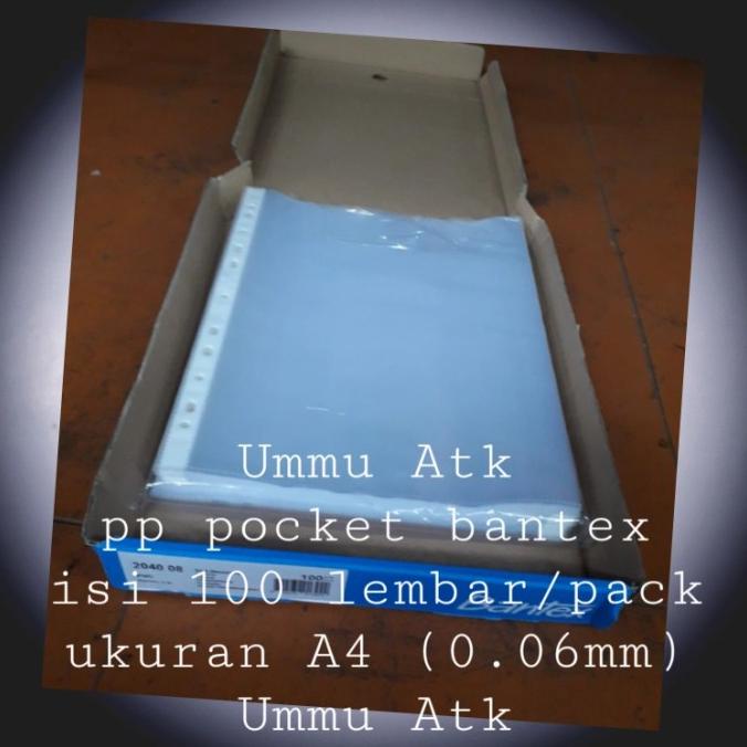 

Bantex. PP Pockets 2040-8. Ukuran A4. Isi 100 lembar.