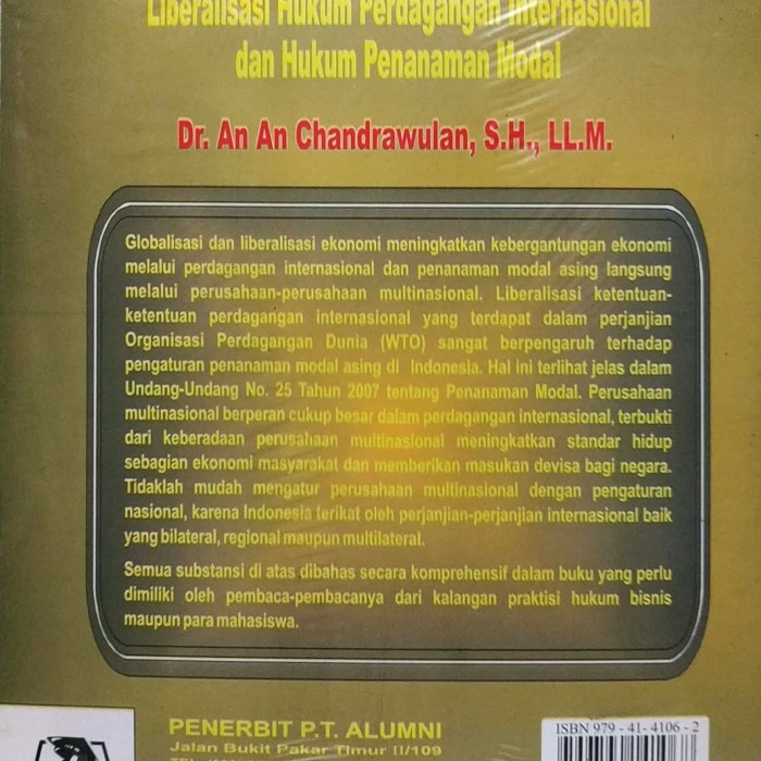 Hot Sale Buku Hukum Perusahaan Multinasional, Liberalisasi Hukum Perdagangan Terlaris