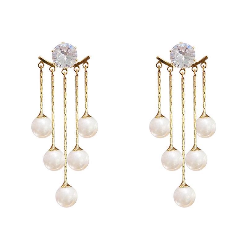 【COD】Premium Mutiara Rumbai Wanita Anting Temperamen Anting Masuk Lux Earrings