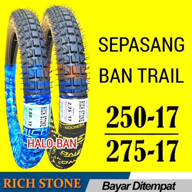 sepasang Ban montor trail 250-17 dan 275-17 ban honda supra revo vega jupiter smash satria ban ring 