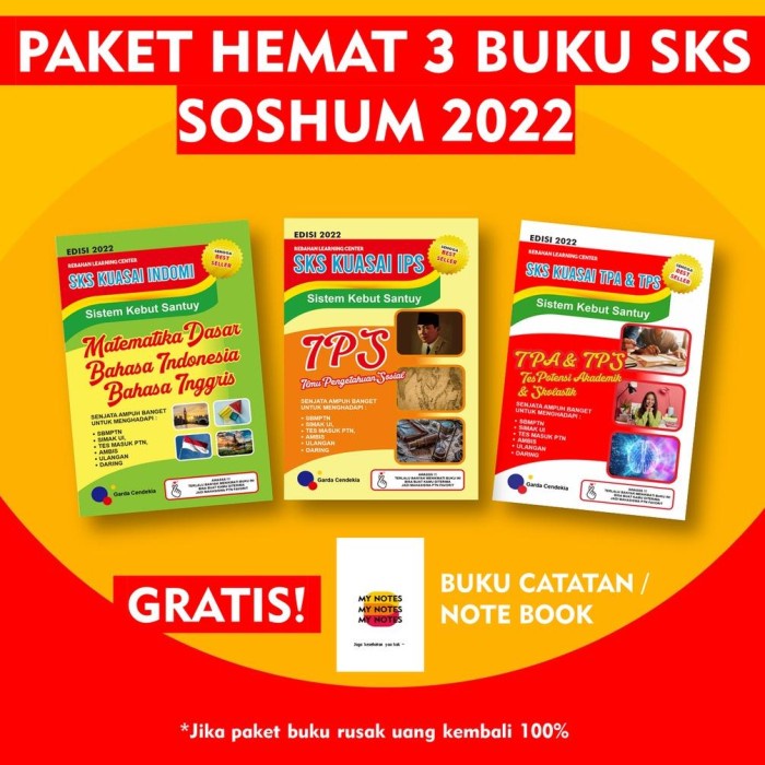 Hot Sale Buku Sks / Paket Murah 3 Buku Sks Soshum / Buku Utbk Soshum / Buku Sks Terbaru