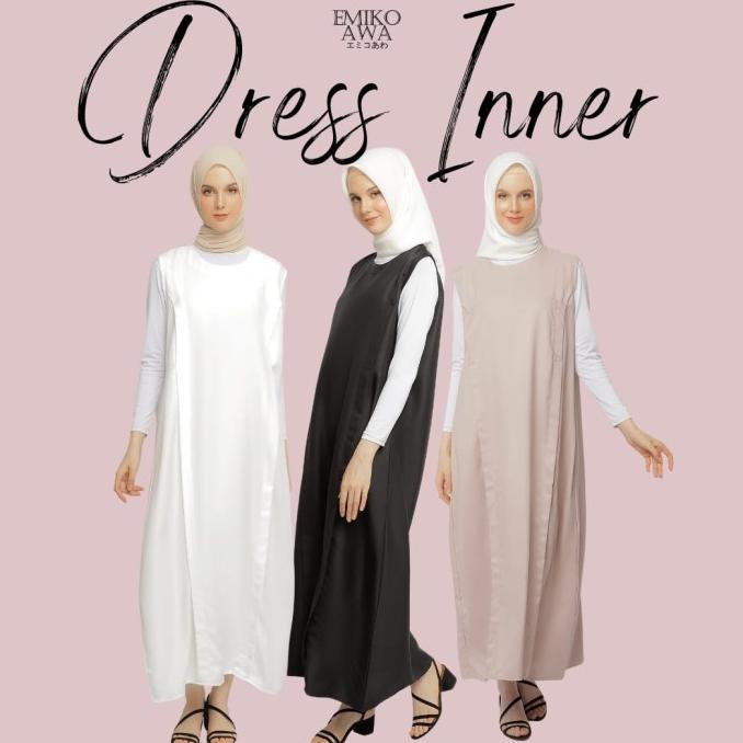 Baju Dress Inner Busui Wanita - Emikoawa Sleeveless Tanpa Lengan