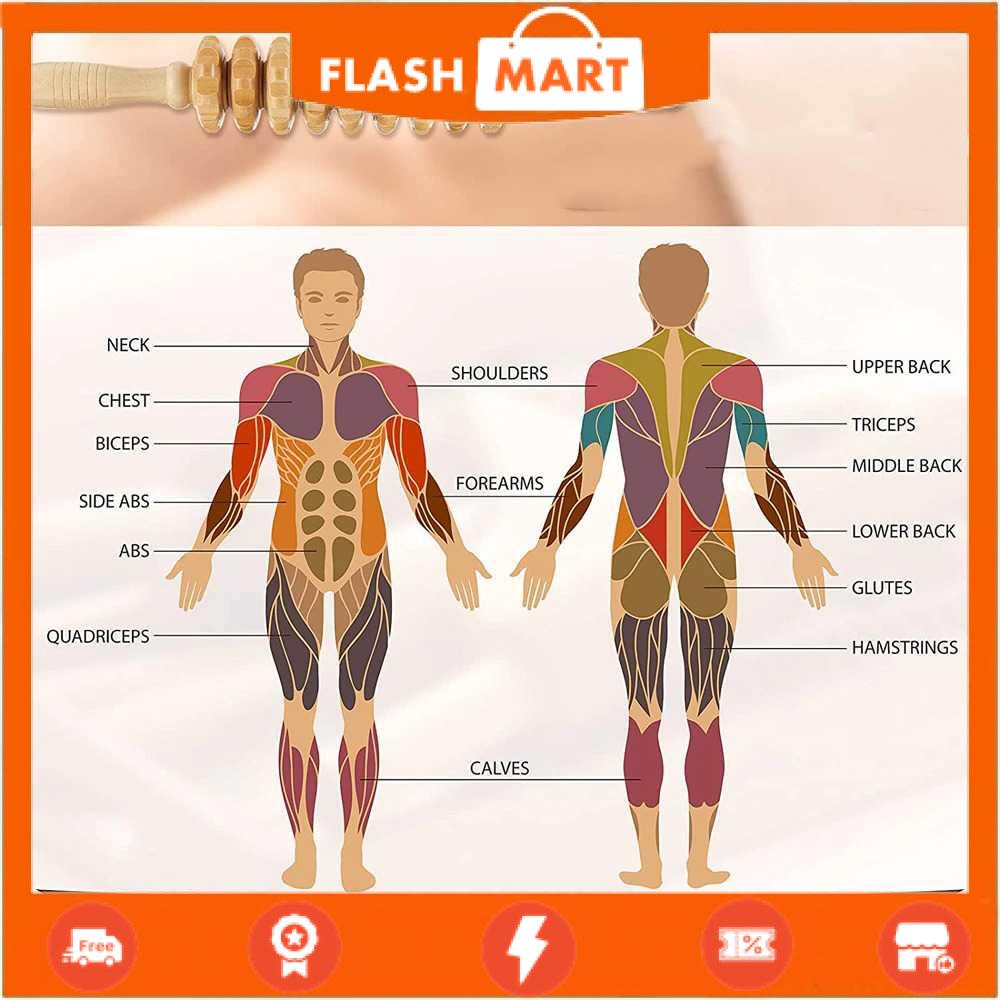 FLASHMART Pijat Badan Wooden Roller Massager - K2