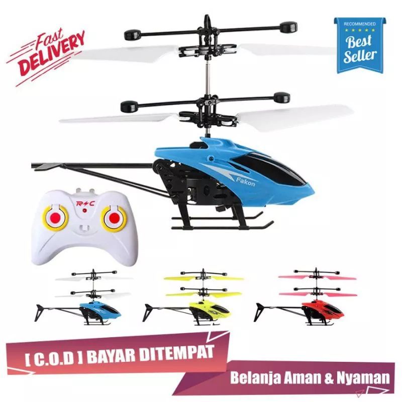 JOFESTORE88 X FerenHongXia MAINAN ANAK HELIKOPTER SENSOR TANGAN PLUS REMOTE