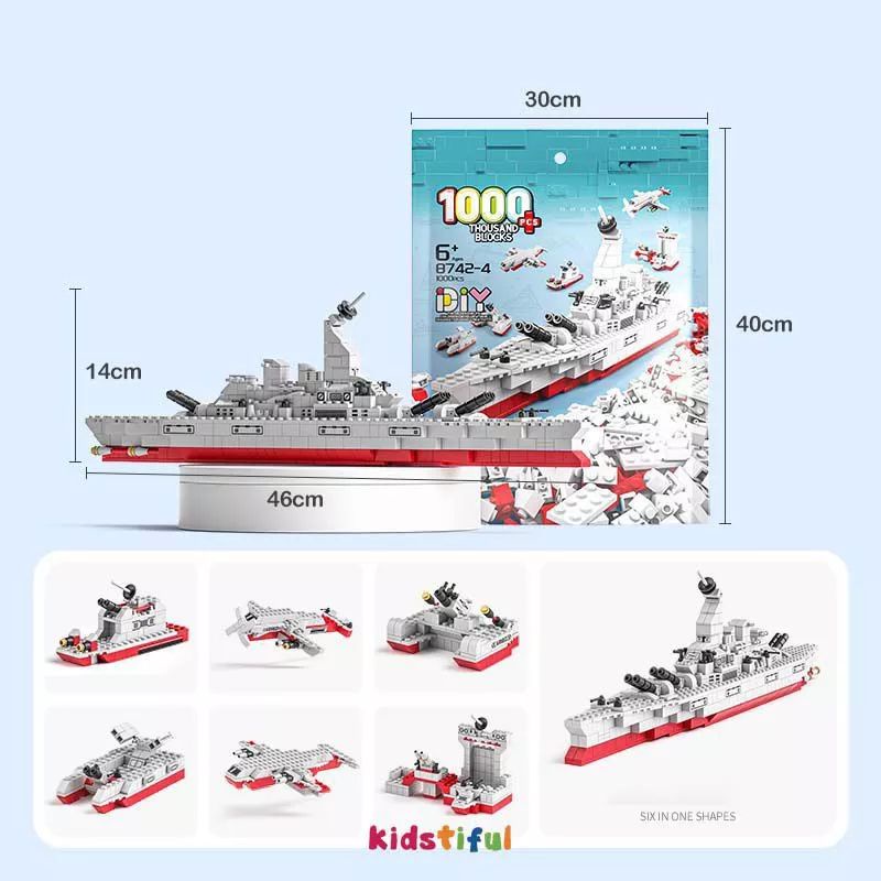 JOFESTORE88 X FerenHongXia 1000PCS KAPAL INDUK MAINAN BLOCK BRICK UNTUK ANAK LAKI LAKI