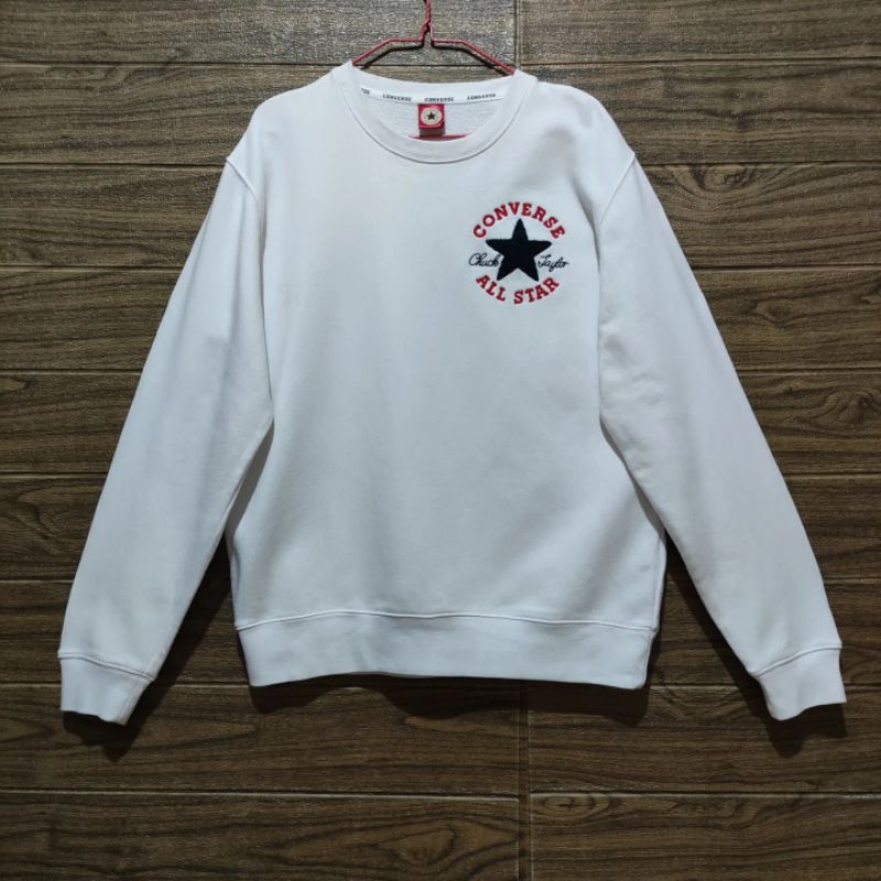 sweater crewneck pria converse second original, white