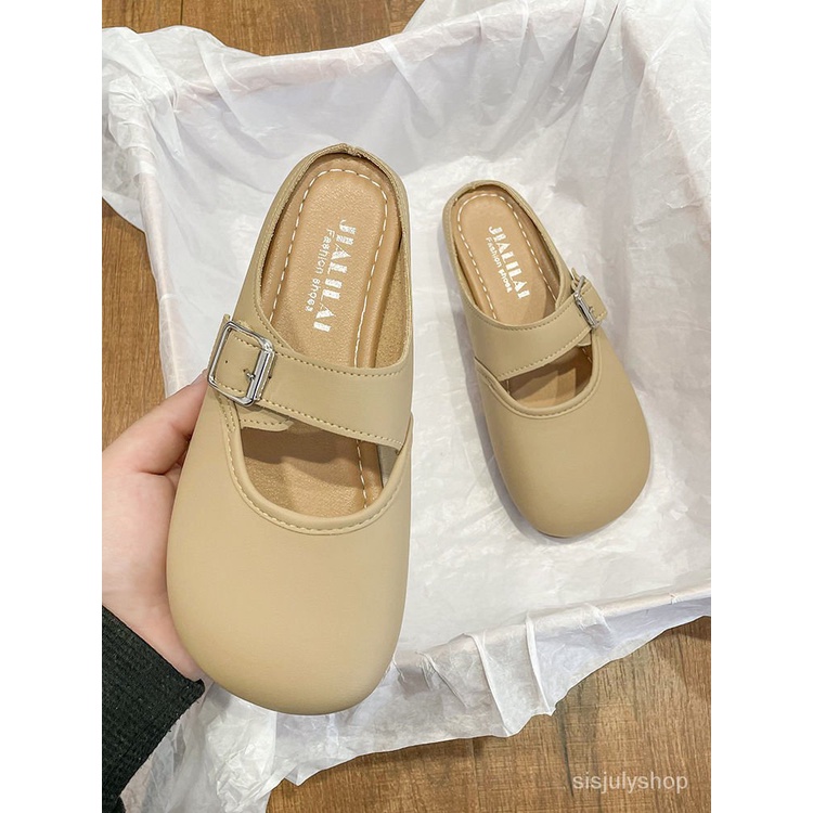 [✅BISA COD] #Sisjuly# Sandal wanita / sandal setengah untuk wanita / sepatu retro Prancis bawah data