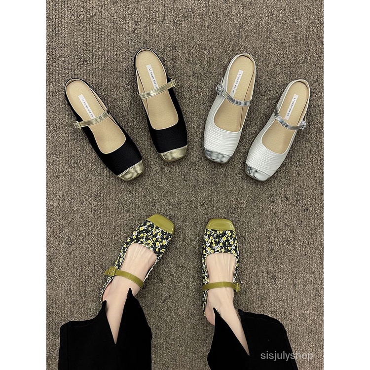 [✅BISA COD] #Sisjuly# Sandal wanita / sandal setengah sandal wanita / 2023 sepatu alas datar baru ya