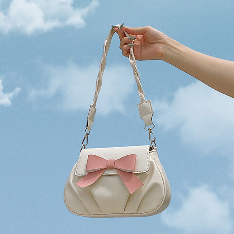 ♘►☍Sera  Tas High-End Wanita Musim Semi 2022 Baru Siswa All-Match Versi Korea dari Fairy One-Shoulder Messenger Lipat Cloud Bag