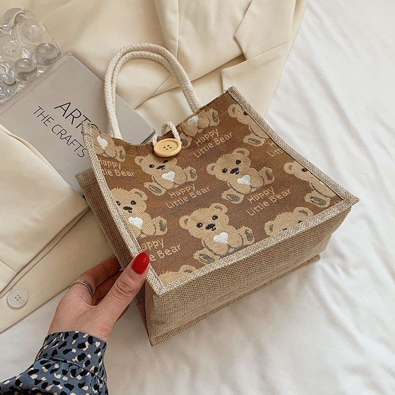 ❡✺☄Sera  Toko Linen Tas Wanita Outing Tas Tangan 2021 Net Merah Jepang Kecil Satchel Siswa Kecil Segar Tas Bahu
