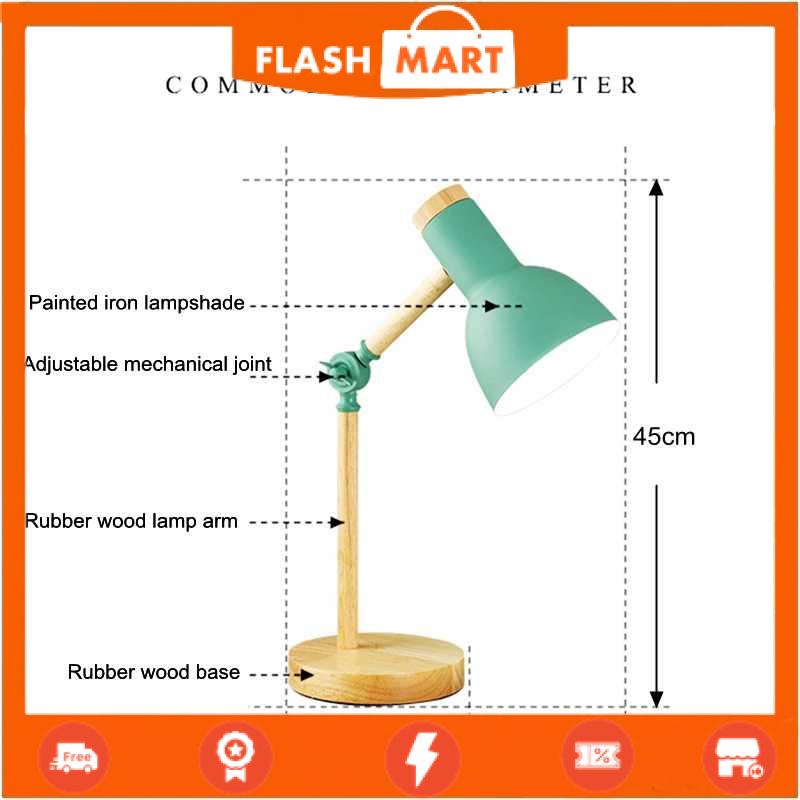 FLASHMART Lampu Meja Belajar LED Model Nordic Wooden Art 5W Warm White - PK407