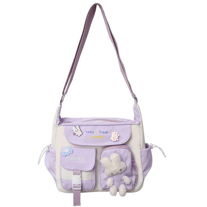 ❒▨Sera  Korea lucu all-match gadis mahasiswa messenger tas perempuan Jepang Harajuku gaya tas bahu kapasitas besar tote bag