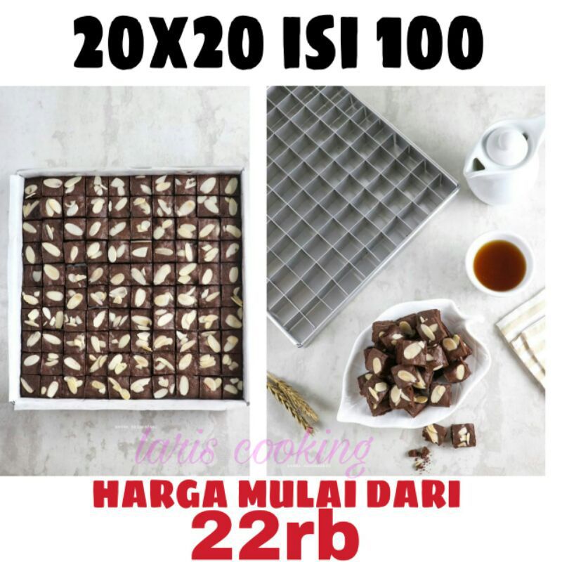 Loyang sekat brownies ukuran 20x20 isi 100