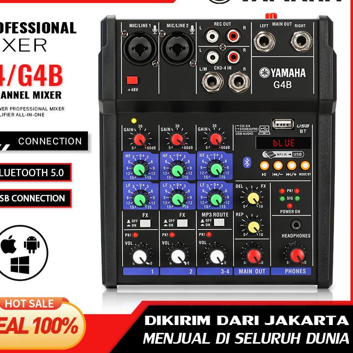 Diskon✔️Mixer Audio Profesional YAMAHA G4B mixer kecil 4 saluran Mendukung pemutaran Bluetooth/UBB/P