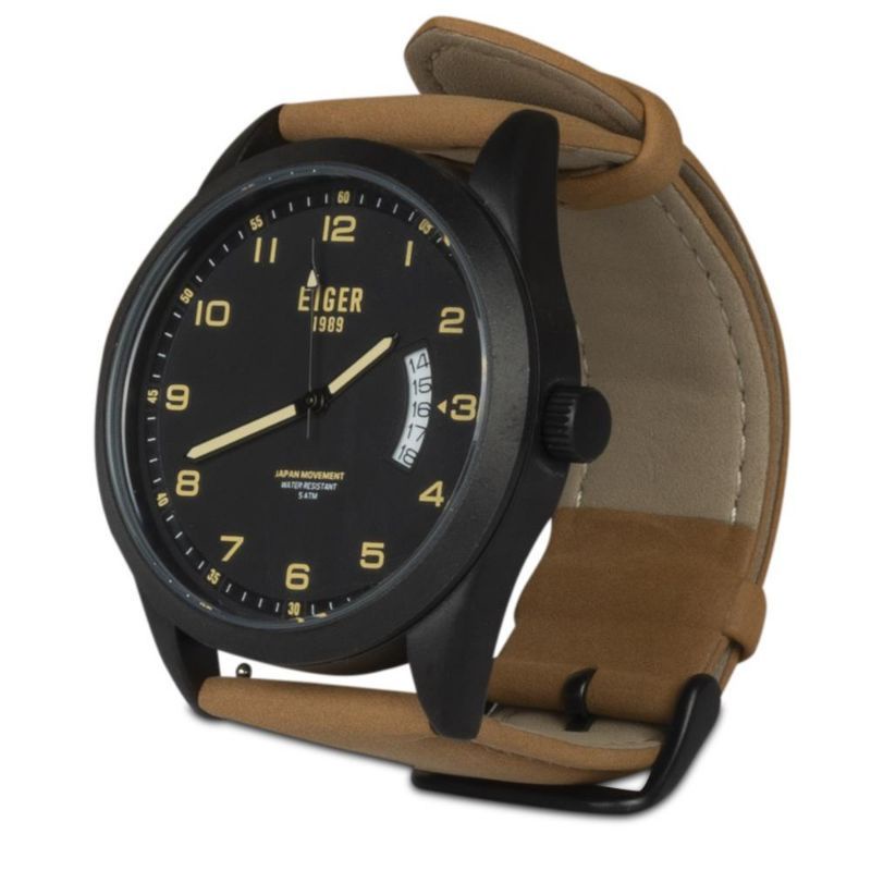 EIGER1989 Verdon Law watch jam tangan Analog Hitam Black