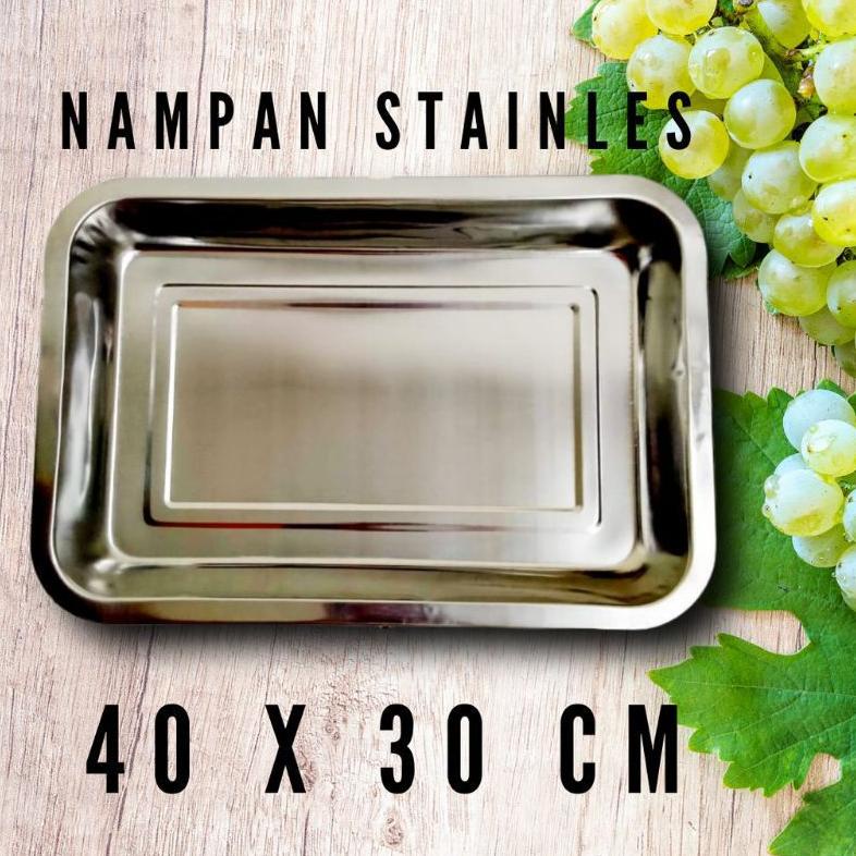 Stock Terbatas  Beli 2 Gratis Mini Gold Nampan stainless persegi / nampan baki stainless / baking tr