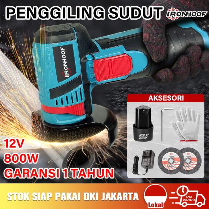 Ironhoof MIni Mesin Gerinda Tangan Brushless Angle Grinder Cordless