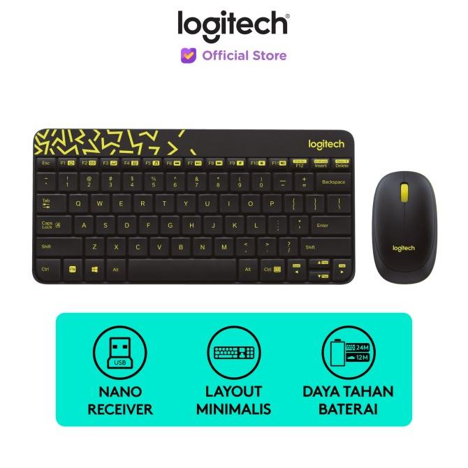 Logitech MK240 Wireless Keyboard dan Mouse - Black