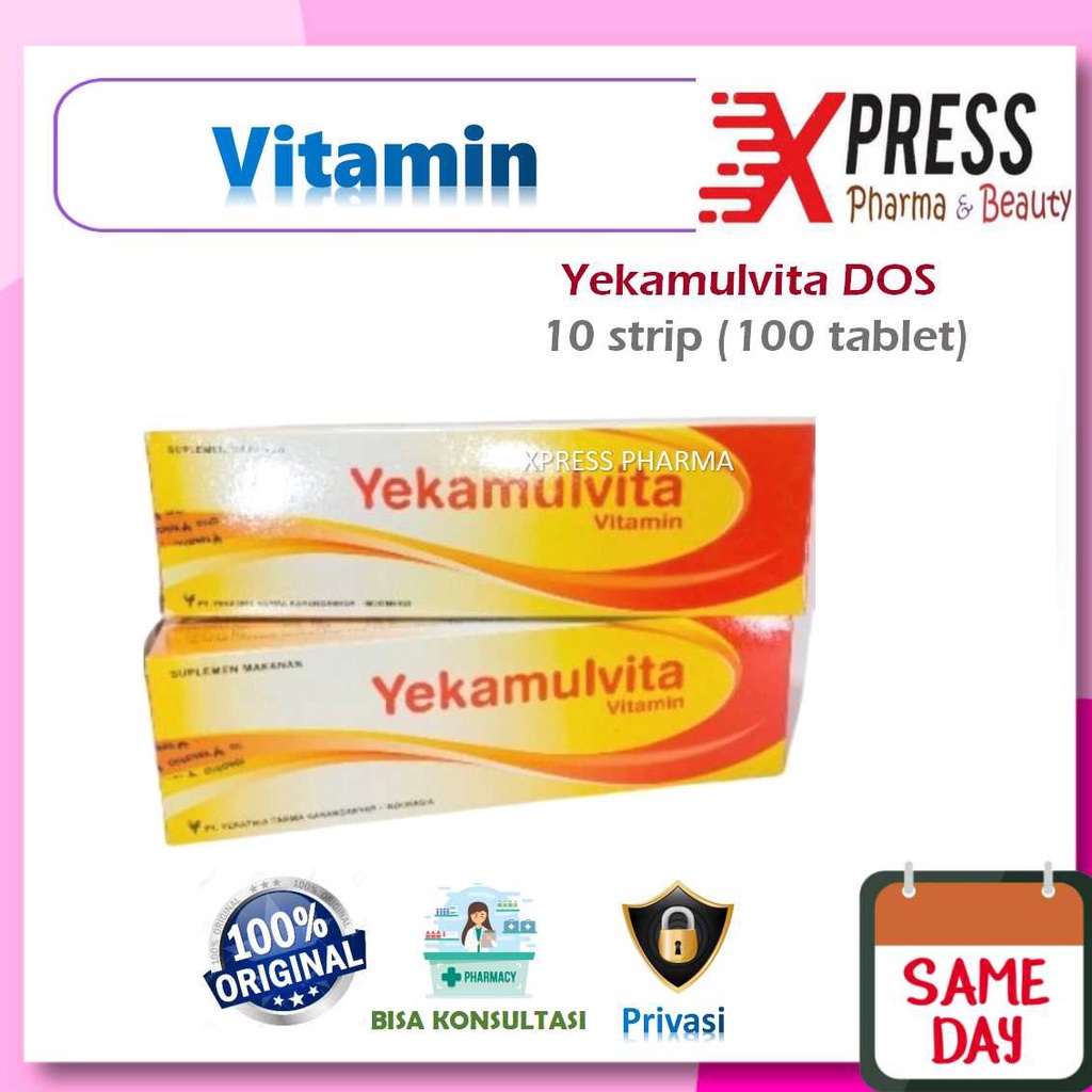 XPRESS  Yekamulvita DOS Calcium Vitamin B complex Kalsium B kompleks Complex Kalsium Tablet BOX DUS 