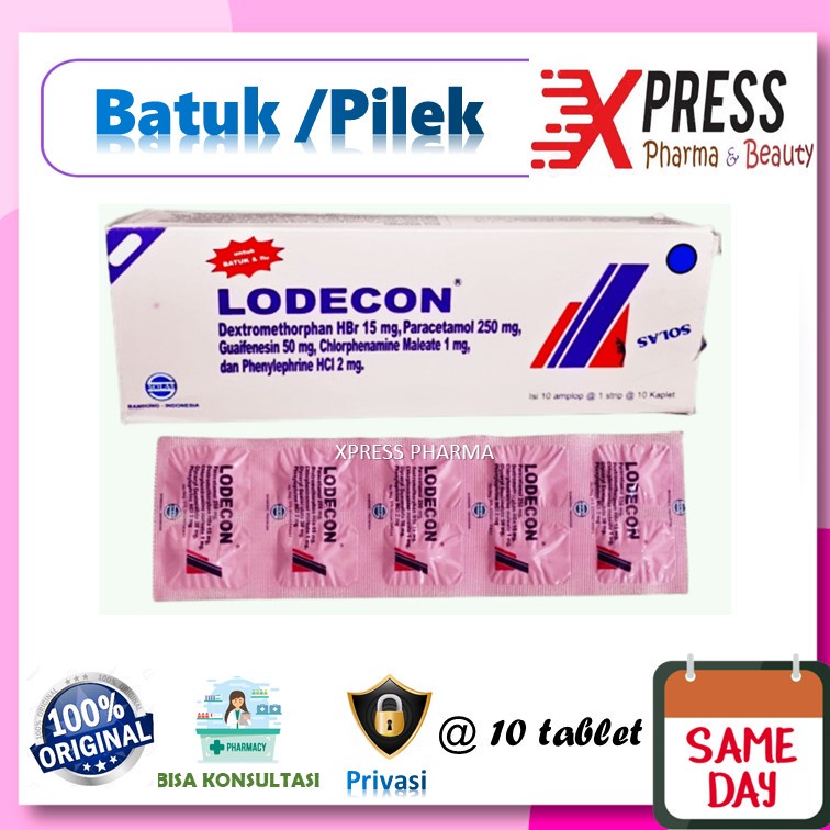 ⚡XPRESS⚡ Lodecon PINK STRIP Obat Batuk Pilek Lodekon Tablet Kaplet Zc