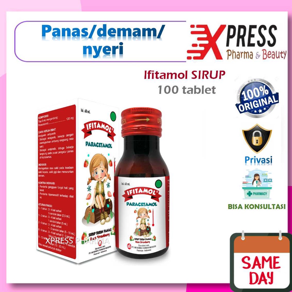 ⚡XPRESS⚡ Ifitamol SIRUP 60ml Obat Panas Nyeri Demam Paracetamol Parasetamol Syrup Ivitamol Iffitamol