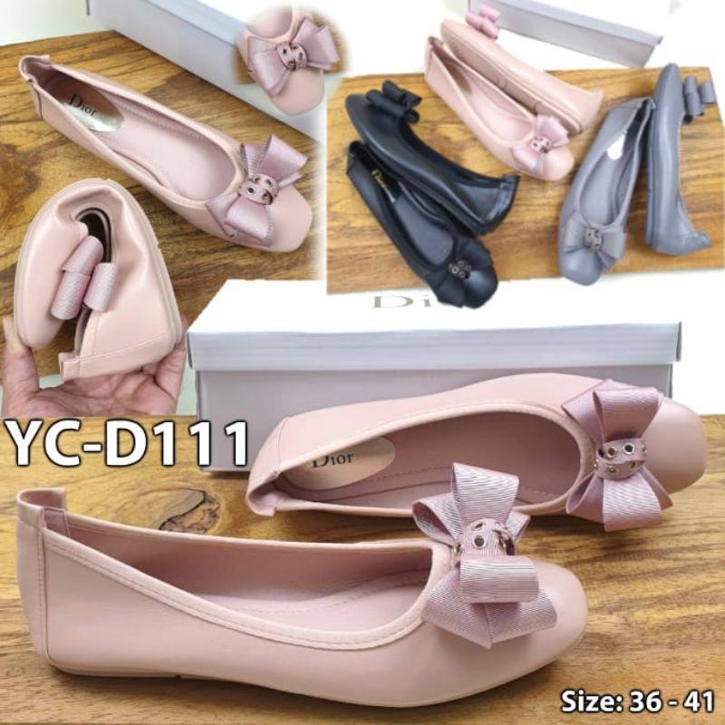 SEPATU DIOR YC-H-D111 BOW BALLET FLAT