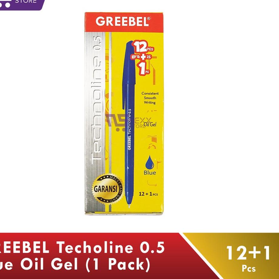 

Ayo Ramaikan Pulpen GREEBEL Technoline 0.5mm BIRU 1 PACK isi ( 12+1 Pcs) 911♔