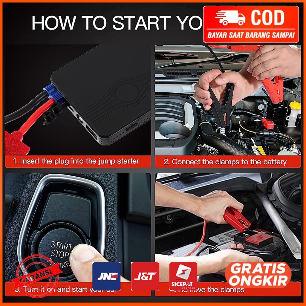 Power Bank Car Jump Starter 12V 5000mAh with Flashlight R23