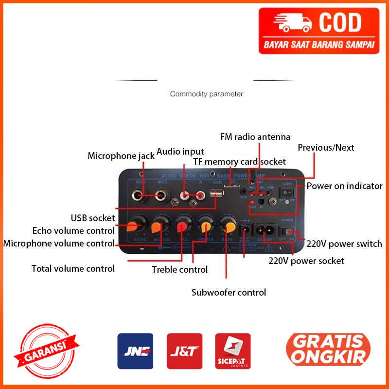 Papan Audio Amplifier Bluetooth Sound Booster with Microphone Port D20