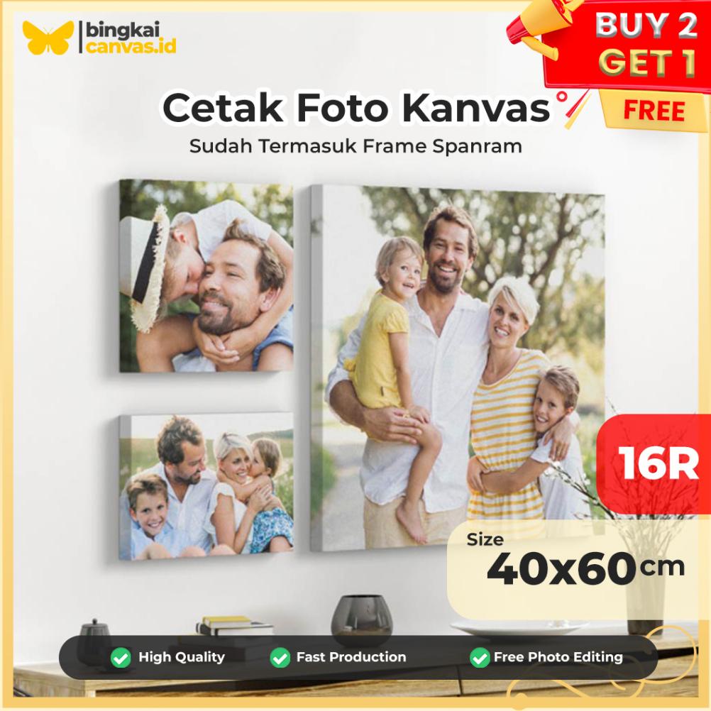 Cetak Foto Kanvas 40X60Cm 16R/Canvas Photo Print + Spanram Jimelonn