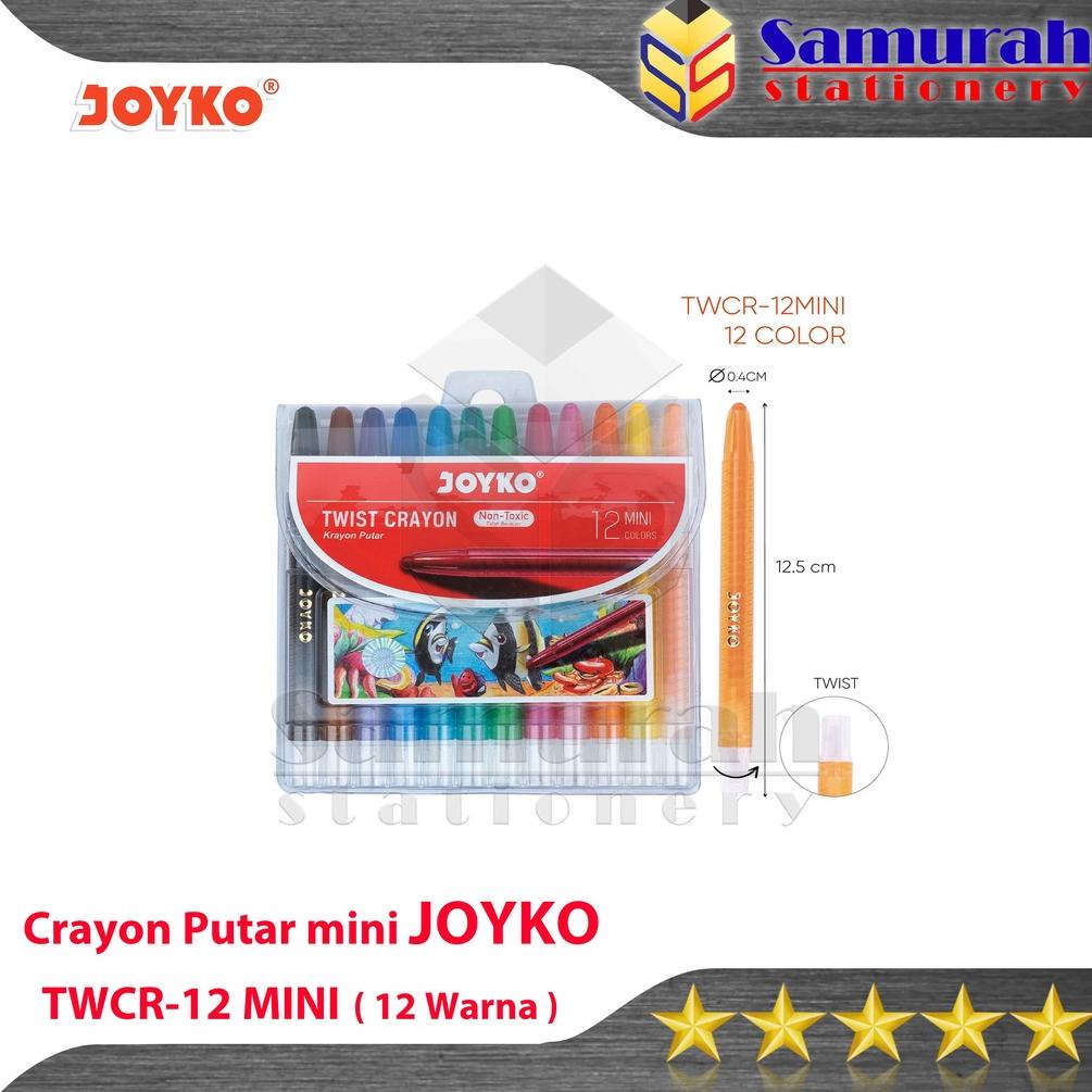 

80 Crayon Joyko TWCR-12 Mini ( 12 Colours ) / Krayon Putar Mewarnai isi 12 Warna Pendek / Twist Oil Pastel TWCR 12s 80