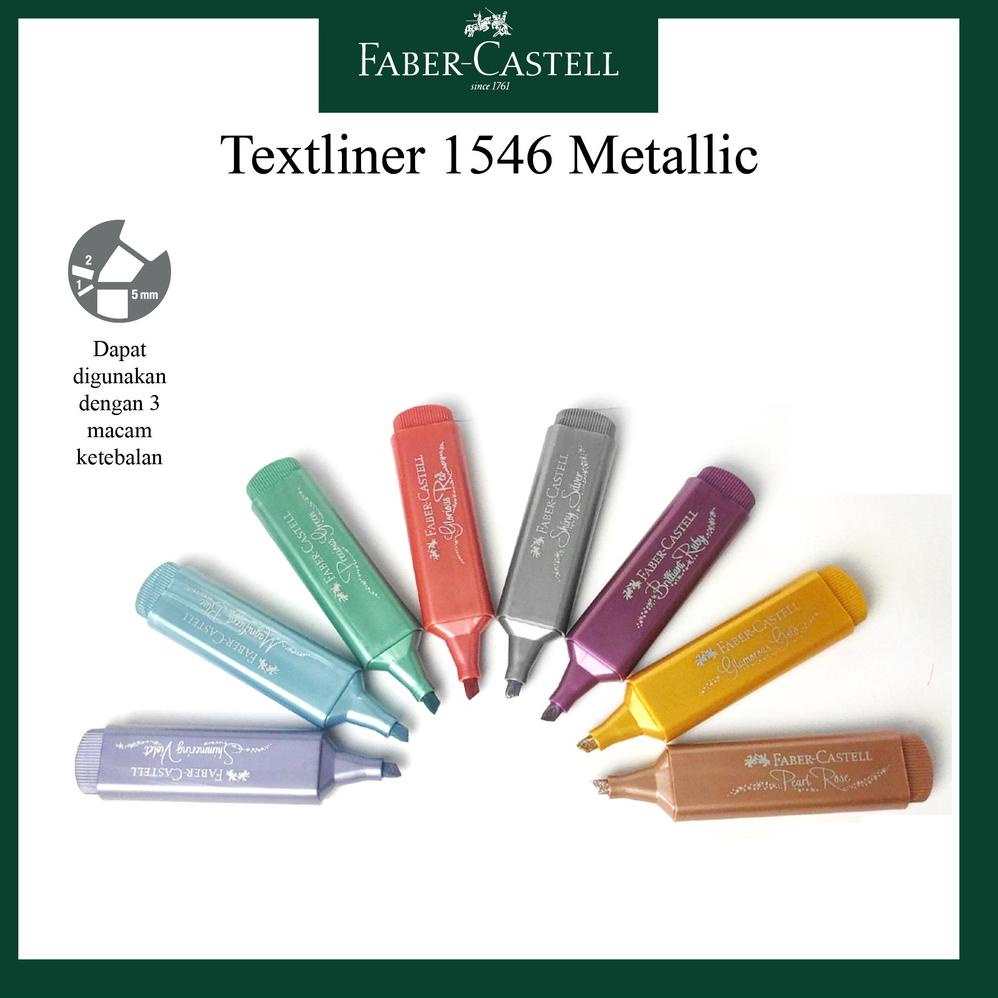 

KQ60 Textliner 46 Metallic Faber Castell Metalik 8 Warna Highlighter ↔COD