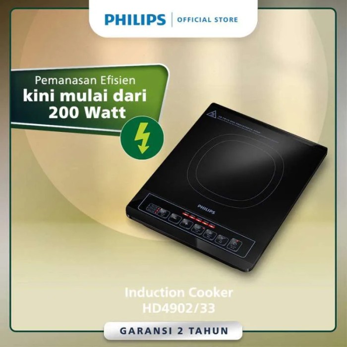 Ready Philips Induction Cooker HD4902/33 - Kompor Listrik HD4902 Low Watt