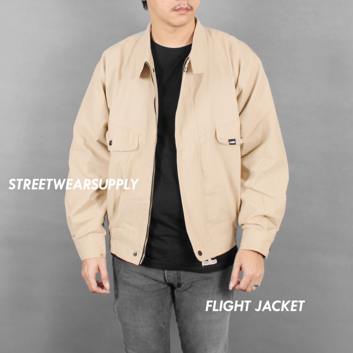 Promo SWS JACKET OUTER AERO FLIGHT JAKET PILOT CANVAS WOLV PRIA CREAM - Cream, M