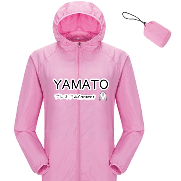 COD JAKET PARASUT POLOS YAMATO | sepeda WANITA/PRIA Anti UV Waterproof - Merah Muda, XXL