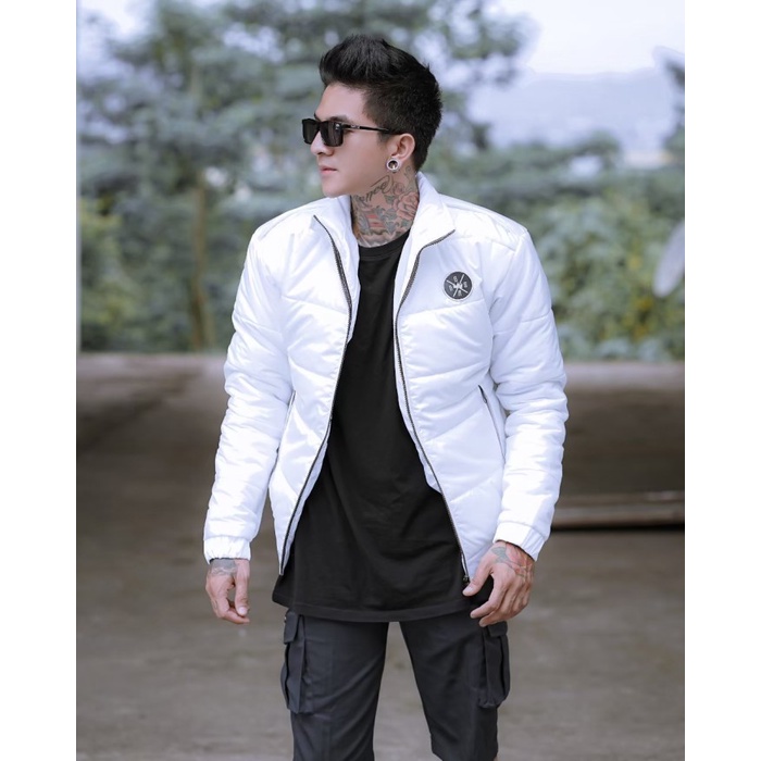 Terlaris JAKET BOMBER CASUAL PRIA ORIGINAL DISTRO BGSR WARNA PUTIH - Putih, L