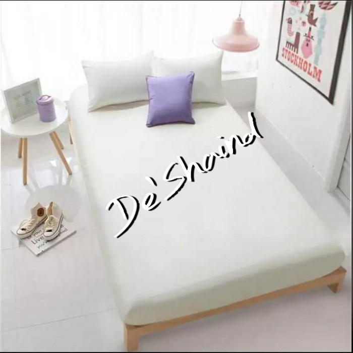 Sprei Seprei Polos - PUTIH (Ukuran FULL 120 x 200 x 20 cm)(P9H0) BEST SELLER Sprei Murah Anti Geser 