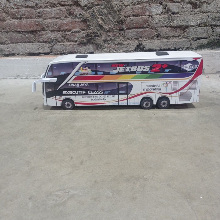 Flash Sale Bus Sinar Jaya Double Decker Miniatur Bus Mainan Anak Termurah Terbaru
