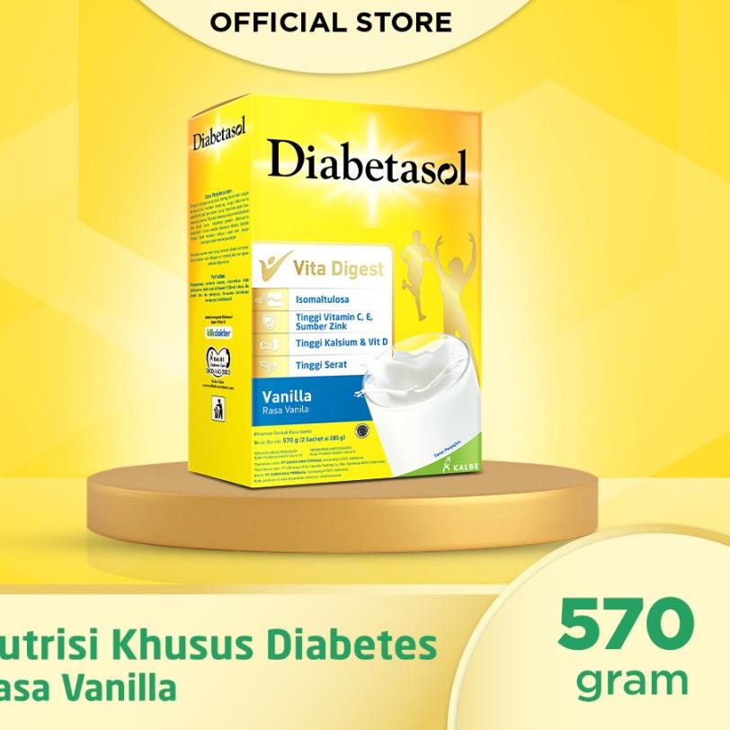 

Termurah✔️✔️DIABETASOL SUSU UNTUK PENDERITA DIABETES RASA VANILLA/COKLAT/CAPPUCINO PLUS OMEGA 3 KEMASAN 570 GRAM