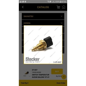 MESIN MOBIL SWIT SWITCH TEMPERATUR PANAS TEMPERATURE SUZUKI BALENO