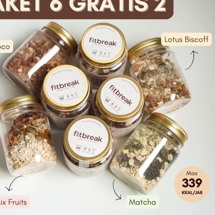 

Terbaru | KF7 | DIY Paket 6 Gratis 2 Overnight Oats FITBREAK /sarapan/cemilan sehat/rendah kalori