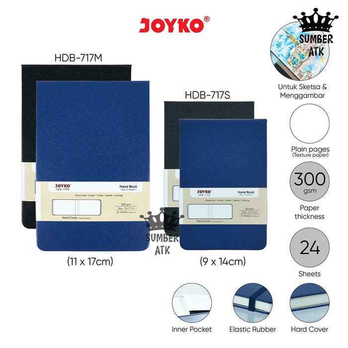 

TERBARU Buku Catatan Sketsa Hand Book Joyko HDB-717S~717M 300 gsm /BUKU TULIS SEKOLAH/BUKU TULIS