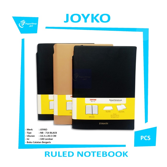 

TERMURAH JOYKO Notebook NB - 714 - Buku Catatan - ETERNITY Black /BUKU TULIS SEKOLAH/BUKU TULIS