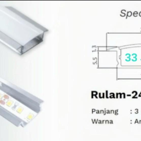 List Rumah Lampu LED Strip Rulam-17 Rulam-24 Acrylic Anodize HUBEN