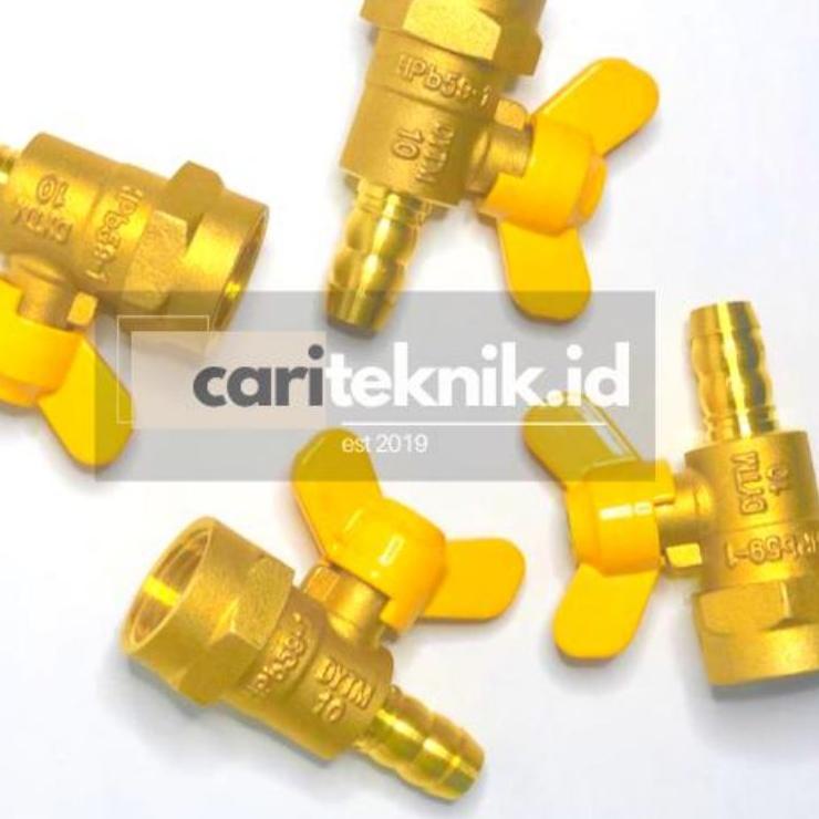 Lebih Bagus STOP KRAN GAS/ ANGIN OVEN KUNINGAN 1/2" (DRAT DALAM / FEMALE), BRASS GAS VALVE / BUTTERF