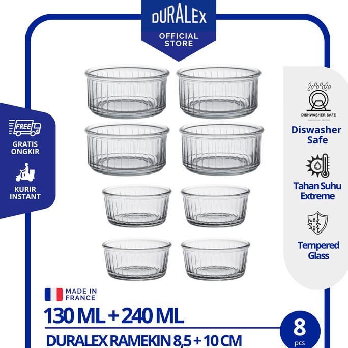 Duralex Ovenchef Mangkuk Oven Mangkuk Ramekin 8,5 cm + 10 cm 8 pcs