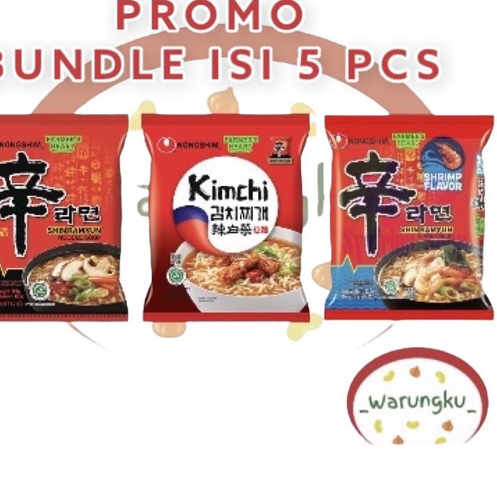 

COD✔️⭐PROMO BUNDLE NONGSHIM isi 5pcs All Varian Shin Ramyun