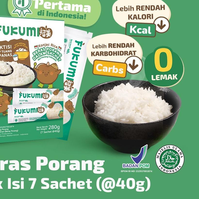 

Terbaru✔️✔️FUKUMI BERAS PORANG BOX SACHET - Fukumi Shirataki Beras Konjac Rice Diet isi 7 sachet x @40gr