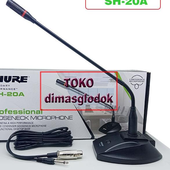 6.6 | HJ6 | Mic Conference SHURE SH-20a Mik Podium Sh20a Microphone Meja Shure 20a Sensitif