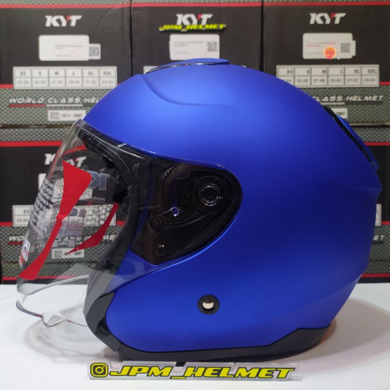 kyt kyoto r blue doff solid polos biru